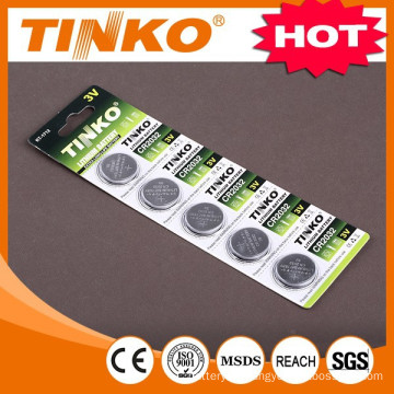 hot sell CR2032 lithium battery 5pcs/blister OEM